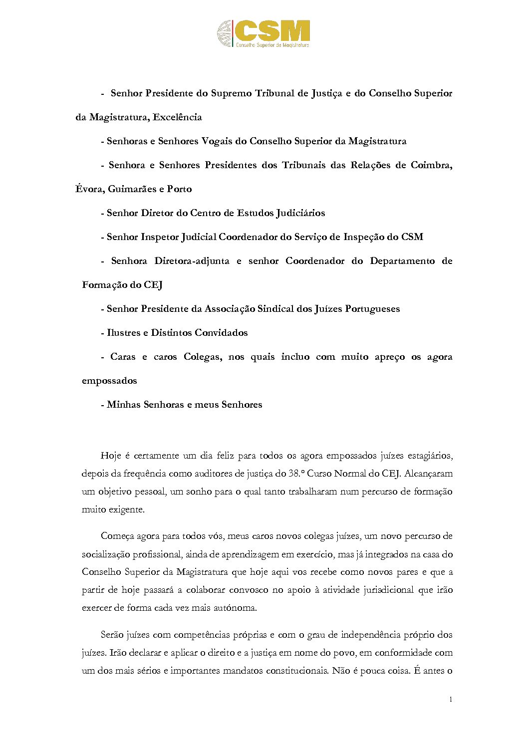 Vice-presidente do CSM abre conferência de encerramento do projeto TJENI