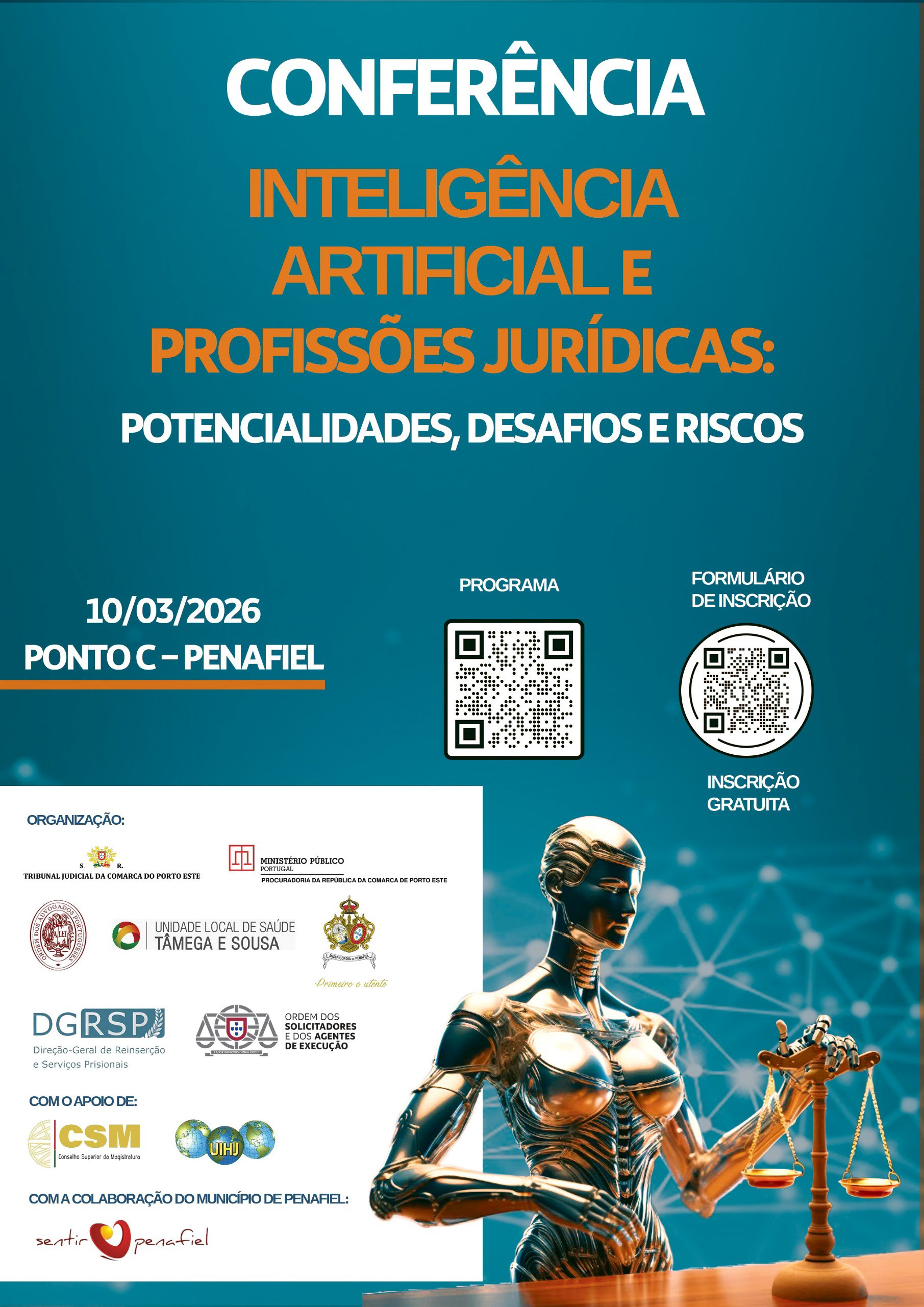Conferência | "Inteligência Artificial e profissões jurídicas: potencialidades, desafios e riscos"